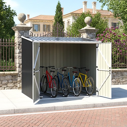 Bicycle shed outdoor - bicycle, bin