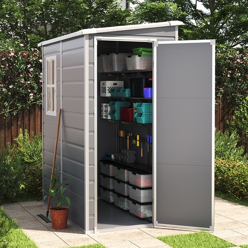 Plastic lockable garden shed - plastic,