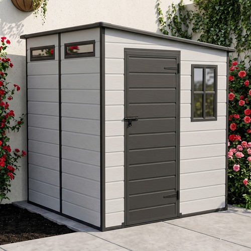 Plastic outdoor garden shed - plastic,